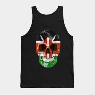 Kenya Flag Skull - Gift for Kenyan With Roots From Kenya Tank Top